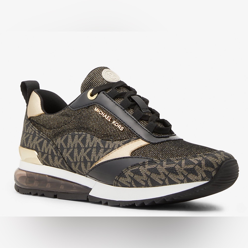 Michael kors Allie Stride Extreme Metallic Mixed-Media Trainer